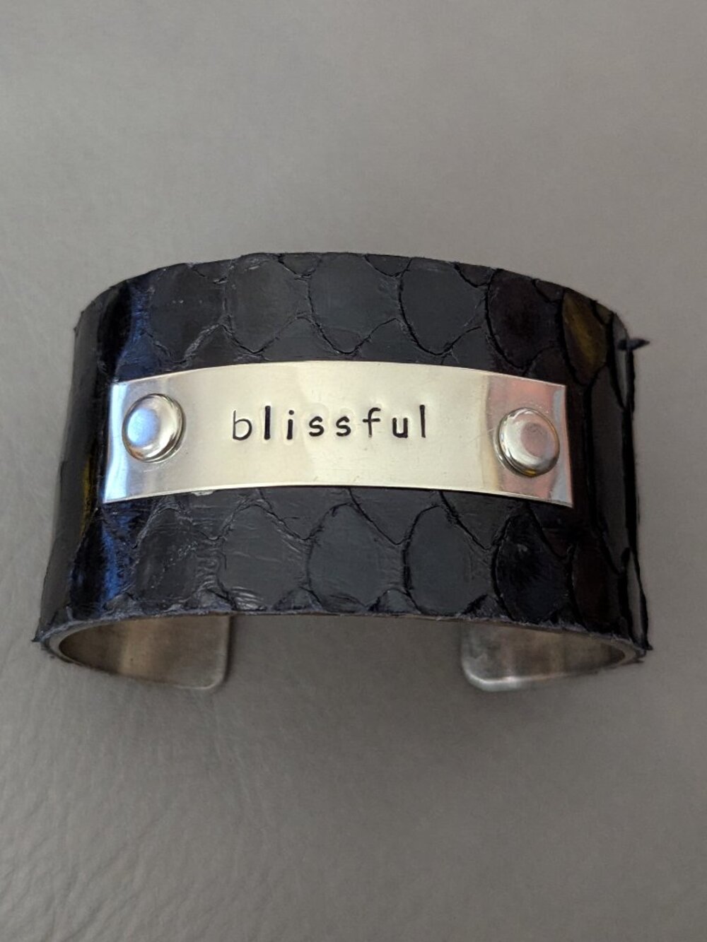 Rustic Cuff blissful stamped snakeskin cuff